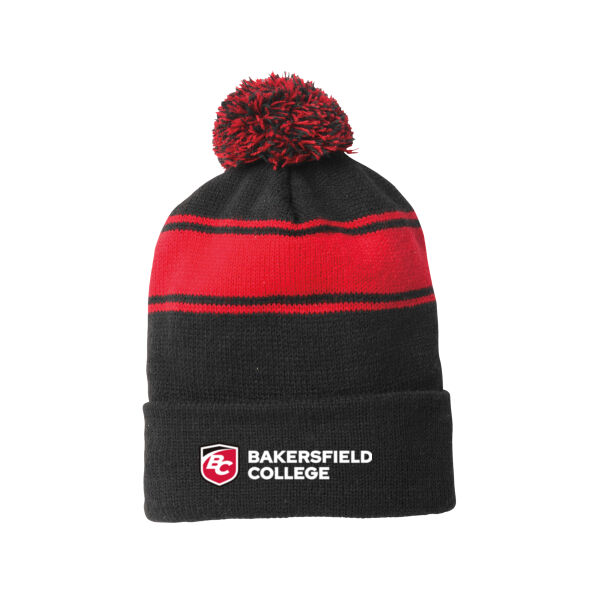 Bakersfield College - Stripe Pom Pom Beanie Thumbnail