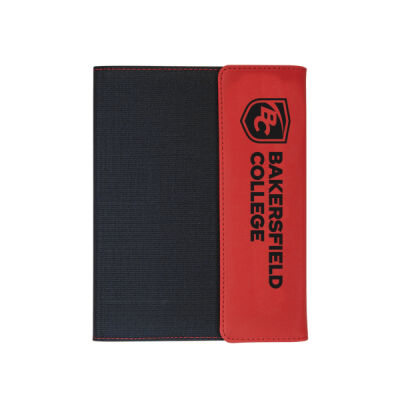 7" x 9"  Red Laserable Leatherette / Black Canvas Portfolio with Notepad Thumbnail