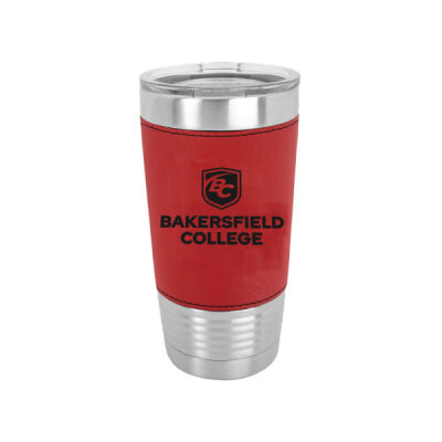 Polar Camel 20 oz. Red Laserable Leatherette Tumbler with Clear Lid Thumbnail